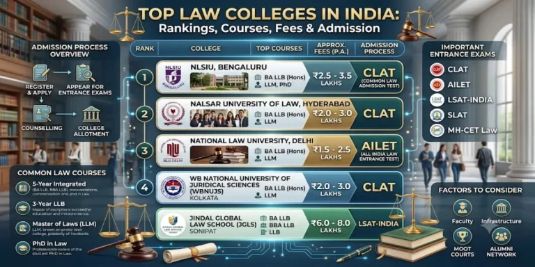 Top Law Colleges in India Rankings, Fees & Admission